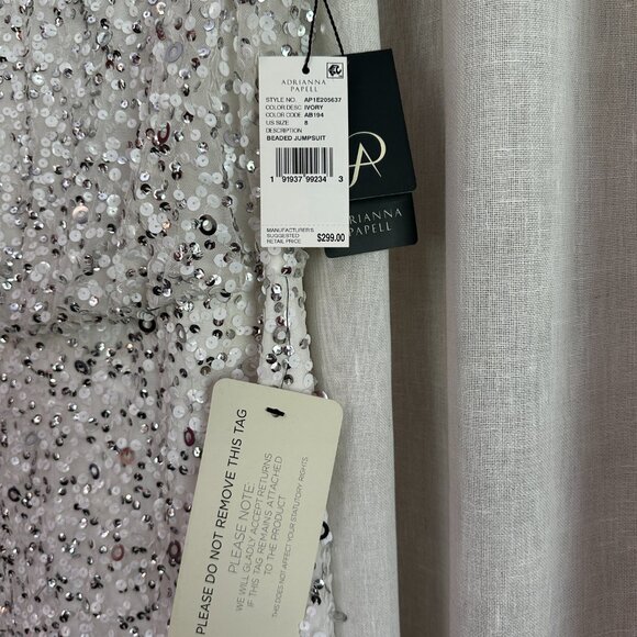 Adrianna Papell Beaded Bridal Jumpsuit - Picture 4 of 5